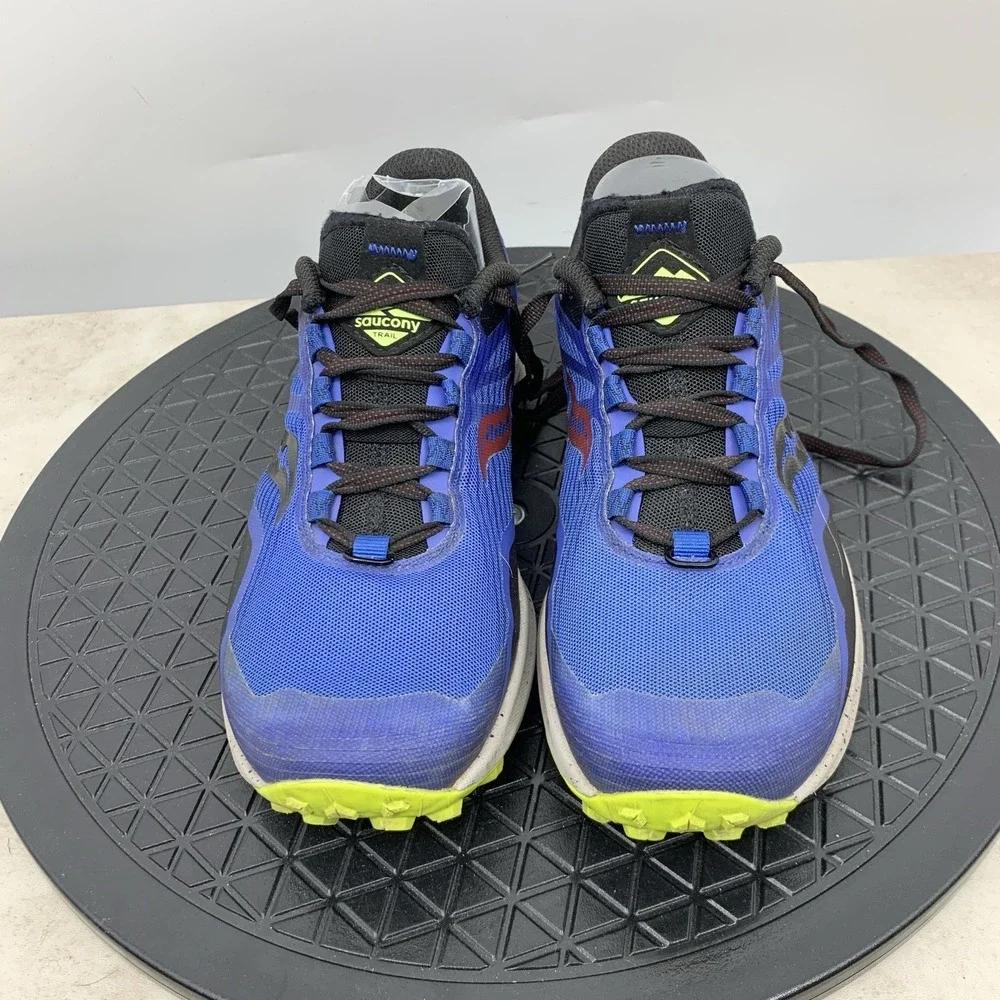Saucony Peregrine 12 Sneakers Men Size 7.5 Shoes Blue Black Mesh Trail‎ Running